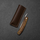 Pocket Knife VG-10 Hawaiian Koa Outdoor Knife 55mm with Leather Sheath (2.2”)-[Musashi]-[Japanese-Kitchen-Knives]