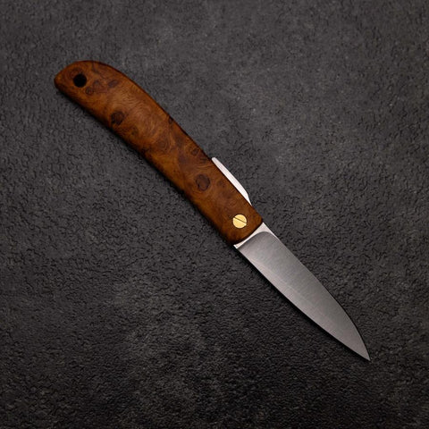Pocket Knife VG-10 Karin 60mm with Leather Sheath (2.4”)-[Musashi]-[Japanese-Kitchen-Knives]