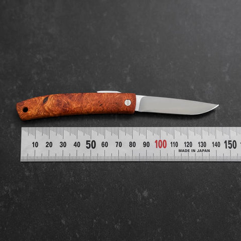Pocket Knife VG-10 Karin Outdoor Knives 60mm with Leather Sheath (2.4”)-[Musashi]-[Japanese-Kitchen-Knives]