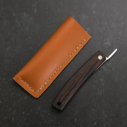 Pocket Knife VG-10 Wenge Outdoor Knives 60mm with Leather Sheath (2.4”)-[Musashi]-[Japanese-Kitchen-Knives]