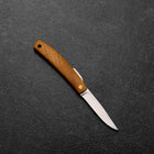 Pocket Knife VG-10 Zelkova Outdoor Knife 60mm with Leather Sheath (2.4”)-[Musashi]-[Japanese-Kitchen-Knives]