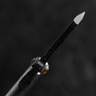 Pocket Knife White Steel #2 45mm Carbon Kurouchi Tsuchime Knifegata with Paulownia Wooden Box-[Musashi]-[Japanese-Kitchen-Knives]