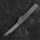 Pocket Knife White Steel #2 90mm Carbon Tsuchime Kengata with Paulownia Wooden Box (3.5”)-[Musashi]-[Japanese-Kitchen-Knives]