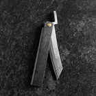 Pocket Knife White Steel #2 90mm Carbon Tsuchime Knifegata Black with Paulownia Wooden Box (3.5”)-[Musashi]-[Japanese-Kitchen-Knives]