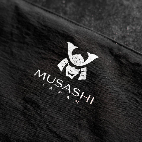 Musashi Japanese Style Kitchen Knife Roll Black Flower 2 Pockets Handmade