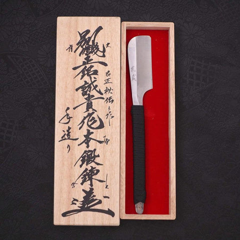 Razor/Kamisori Blue Steel #2 Suminagashi Cord Handle 50mm (2”)-[Musashi]-[Japanese-Kitchen-Knives]