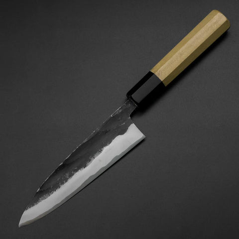 Sabaki Blue Steel #1 Kurouchi Buffalo Magnolia Handle 150mm (5.9”)-[Musashi]-[Japanese-Kitchen-Knives]