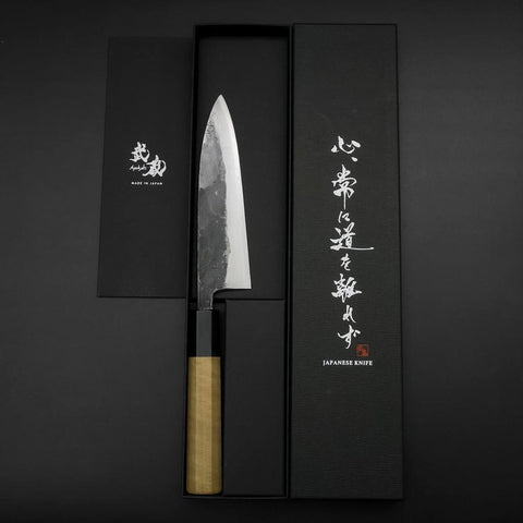 Sabaki Blue Steel #1 Kurouchi Buffalo Magnolia Handle 150mm (5.9”)-[Musashi]-[Japanese-Kitchen-Knives]