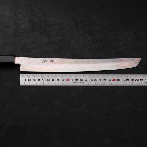 Sakimaru Takohiki Silver Steel #3 Damascus Buffalo Wenge Handle 270mm (10.6”)-[Musashi]-[Japanese-Kitchen-Knives]