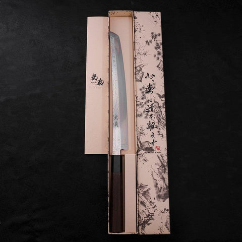 Sakimaru Takohiki Silver Steel #3 Damascus Buffalo Wenge Handle 270mm (10.6”)-[Musashi]-[Japanese-Kitchen-Knives]
