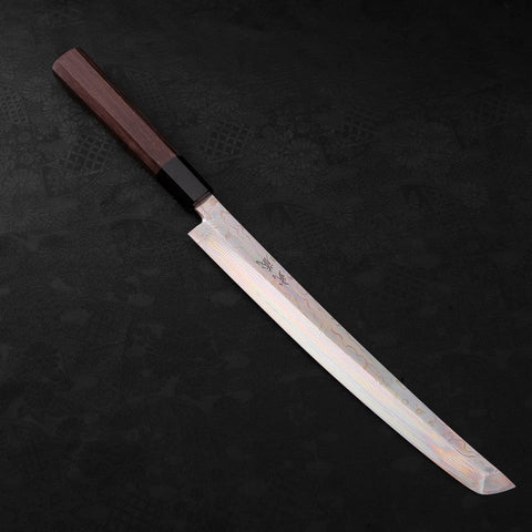 Sakimaru Takohiki Silver Steel #3 Damascus Buffalo Wenge Handle 270mm (10.6”)-[Musashi]-[Japanese-Kitchen-Knives]