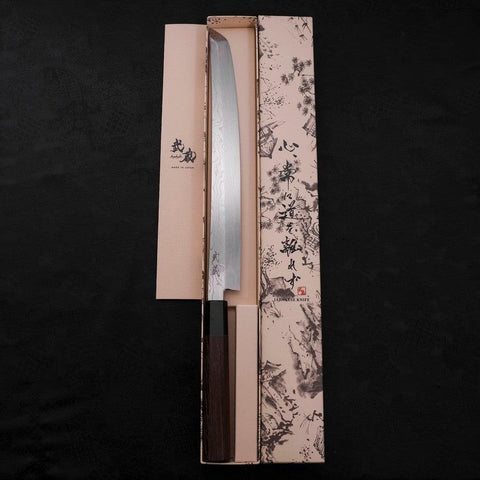 Sakimaru Takohiki Silver Steel #3 Damascus Buffalo Wenge Handle 300mm (11.8”)-[Musashi]-[Japanese-Kitchen-Knives]