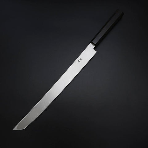 Sakimaru Takohiki Silver Steel #3 Kasumi Buffalo Ebony Handle 300mm (11.8”)-[Musashi]-[Japanese-Kitchen-Knives]