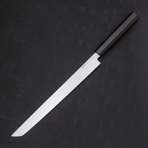 Sakimaru Takohiki White Steel #2 Kasumi Buffalo Ebony Handle 270mm (10.6”)-[Musashi]-[Japanese-Kitchen-Knives]