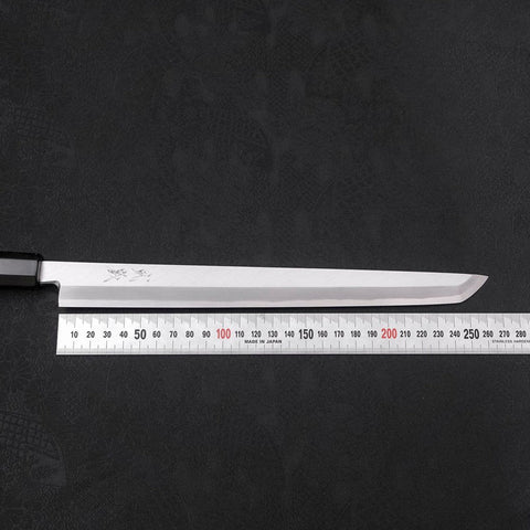 Sakimaru Takohiki White Steel #2 Kasumi Buffalo Ebony Handle 270mm (10.6”)-[Musashi]-[Japanese-Kitchen-Knives]