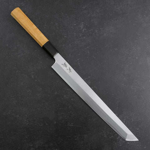 Sakimaru Takohiki White Steel #2 Kasumi Buffalo Teak Handle 270mm (10.6”)-[Musashi]-[Japanese-Kitchen-Knives]
