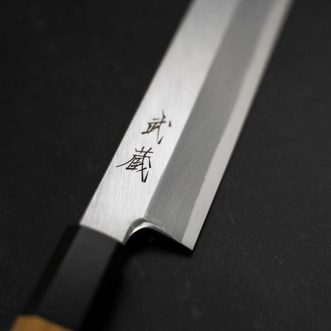 Sakimaru Takohiki White Steel #2 Kasumi Buffalo Teak Handle 300mm (11.8”)-[Musashi]-[Japanese-Kitchen-Knives]