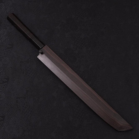 Sakimaru Takohiki White Steel #2 Moon-Fuji Water Honyaki Buffalo Ebony Handle 270mm (10.6”)-[Musashi]-[Japanese-Kitchen-Knives]