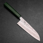 Santoku 440C Nashiji Damascus Green Urushi Handle 165mm (6.5”)-[Musashi]-[Japanese-Kitchen-Knives]