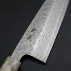 Santoku 440C Nashiji Damascus Ocean White Blue Handle 165mm (6.5”)-[Musashi]-[Japanese-Kitchen-Knives]