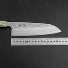 Santoku 440C Nashiji Damascus Ocean White Blue Handle 165mm (6.5”)-[Musashi]-[Japanese-Kitchen-Knives]