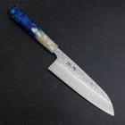 Santoku 440C Nashiji Damascus Ocean White Blue Handle 165mm (6.5”)-[Musashi]-[Japanese-Kitchen-Knives]