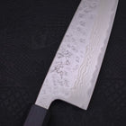 Santoku AUS-10 Nashiji Damascus Dark Blue Urushi Handle 165mm (6.5”)-[Musashi]-[Japanese-Kitchen-Knives]