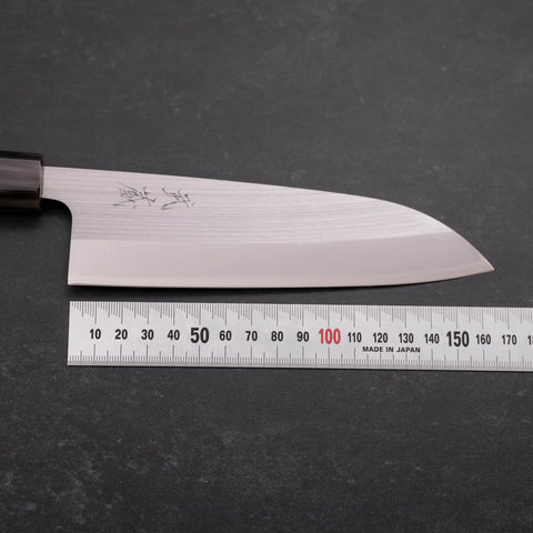 Santoku AUS-10 Polished Buffalo Wenge Handle 165mm (6.5”)-[Musashi]-[Japanese-Kitchen-Knives]