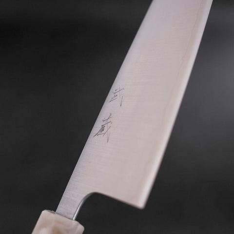 Santoku AUS-10 Polished Ocean Black White Handle 165mm (6.5”)-[Musashi]-[Japanese-Kitchen-Knives]