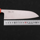 Santoku AUS-10 Polished Ocean Orange & Black Handle 165mm (6.5”)-[Musashi]-[Japanese-Kitchen-Knives]
