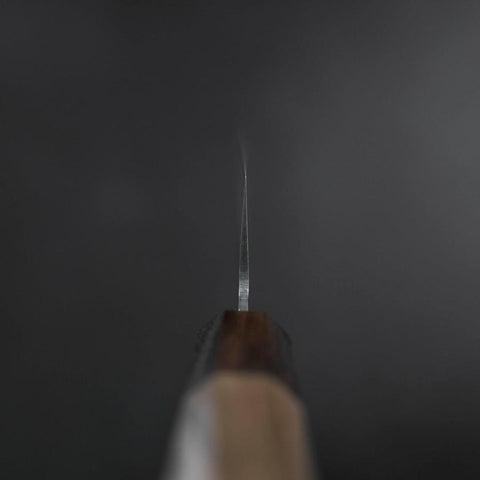 Santoku AUS-10 Tsuchime Damascus Shitan Walnut Handle 180mm (7”)-[Musashi]-[Japanese-Kitchen-Knives]