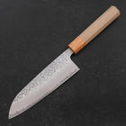 Santoku AUS-10 Tsuchime Damascus Zelkova Magnolia Handle 165mm (6.5”)-[Musashi]-[Japanese-Kitchen-Knives]