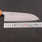 Santoku AUS-10 Tsuchime Damascus Zelkova Magnolia Handle 165mm (6.5”)-[Musashi]-[Japanese-Kitchen-Knives]