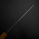 Santoku AUS-10 Wave Nickel Damascus Oak Handle 165mm (6.5”)-[Musashi]-[Japanese-Kitchen-Knives]