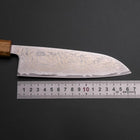 Santoku AUS-10 Wave Nickel Damascus Oak Handle 165mm (6.5”)-[Musashi]-[Japanese-Kitchen-Knives]
