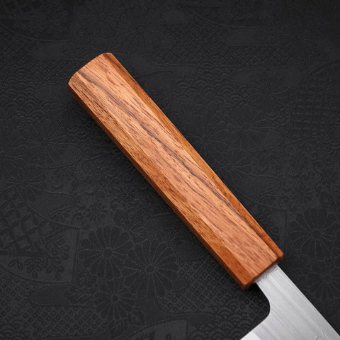 Santoku AUS-8 Polished Oak Handle 165mm (6.5”)-[Musashi]-[Japanese-Kitchen-Knives]