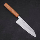 Santoku AUS-8 Polished Oak Handle 165mm (6.5”)-[Musashi]-[Japanese-Kitchen-Knives]