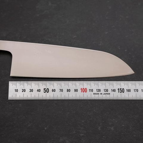 Santoku AUS-8 Polished Ocean White Handle 165mm (6.5”)-[Musashi]-[Japanese-Kitchen-Knives]