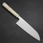 Santoku AUS-8 Polished Ocean White Handle 165mm (6.5”)-[Musashi]-[Japanese-Kitchen-Knives]