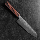 Santoku AUS-8 Tsuchime Mahogany Handle 180mm (7”)-[Musashi]-[Japanese-Kitchen-Knives]