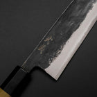 Santoku Blue Steel #1 Kurouchi Buffalo Magnolia Handle 165mm (6.5”)-[Musashi]-[Japanese-Kitchen-Knives]