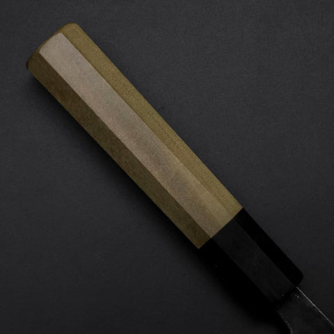 Santoku Blue Steel #1 Kurouchi Buffalo Magnolia Handle 165mm (6.5”)-[Musashi]-[Japanese-Kitchen-Knives]