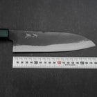 Santoku Blue Steel #1 Kurouchi Dark Blue Urushi Handle 180mm (7”)-[Musashi]-[Japanese-Kitchen-Knives]