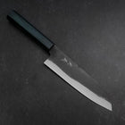 Santoku Blue Steel #1 Kurouchi Dark Blue Urushi Handle 180mm (7”)-[Musashi]-[Japanese-Kitchen-Knives]