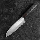 Santoku Blue Steel #1 Stainless Clad Kurouchi Black Urushi Handle 165m-[Musashi]-[Japanese-Kitchen-Knives]
