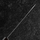Santoku Blue Steel #1 Stainless Clad Kurouchi Black Urushi Handle 165m-[Musashi]-[Japanese-Kitchen-Knives]