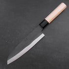 Santoku Blue Steel #1 Stainless Clad Kurouchi Buffalo Magnolia Handle 165mm (6.5”)-[Musashi]-[Japanese-Kitchen-Knives]