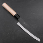 Santoku Blue Steel #1 Stainless Clad Kurouchi Buffalo Magnolia Handle 165mm (6.5”)-[Musashi]-[Japanese-Kitchen-Knives]