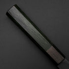 Santoku Blue Steel #1 Stainless Clad Kurouchi Green Urushi Handle 170mm (6.7”)-[Musashi]-[Japanese-Kitchen-Knives]