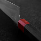 Santoku Blue Steel #1 Stainless Clad Kurouchi Red and Black Urushi Handle 165mm (6.5”)-[Musashi]-[Japanese-Kitchen-Knives]